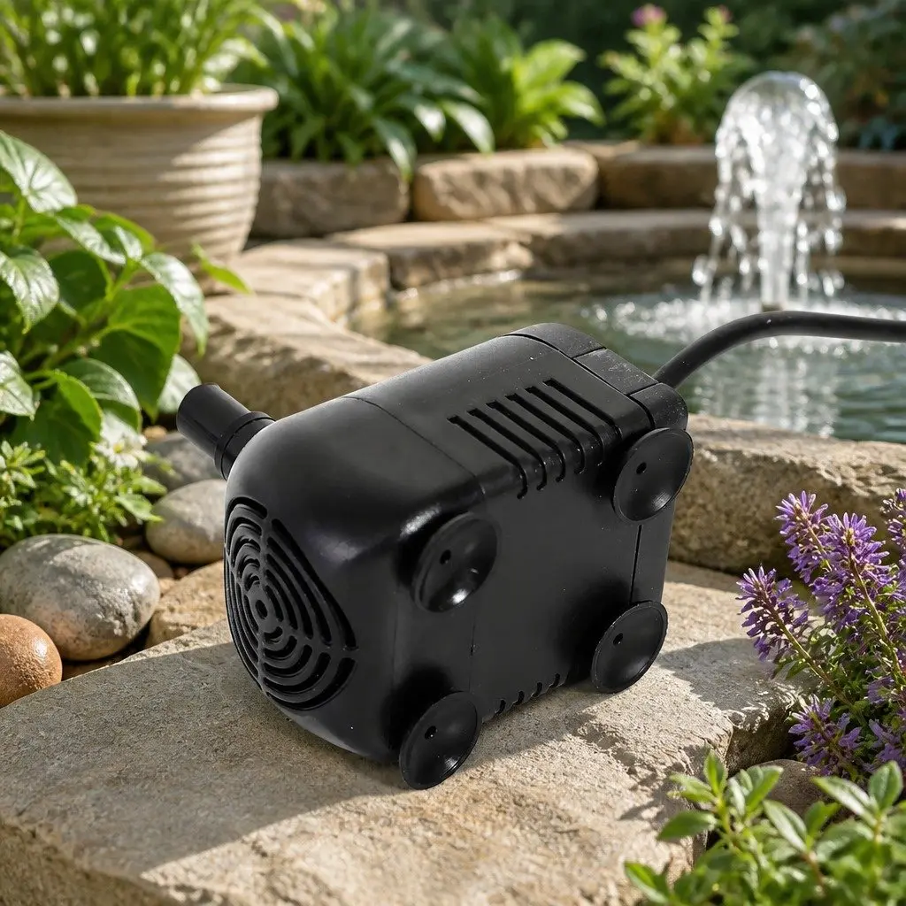 Solar Fountain Water Pump Kit Black Adjustable Height Multiple Spray Nozzles
