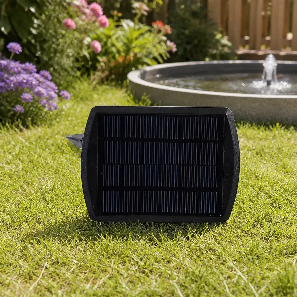 Solar Fountain Water Pump Kit Black Adjustable Height Multiple Spray Nozzles