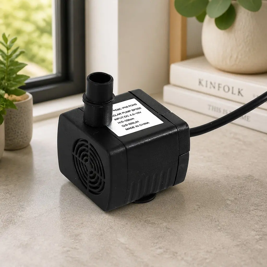 Solar Powered Water Fountain Pump Kit Black Adjustable Spray Patterns