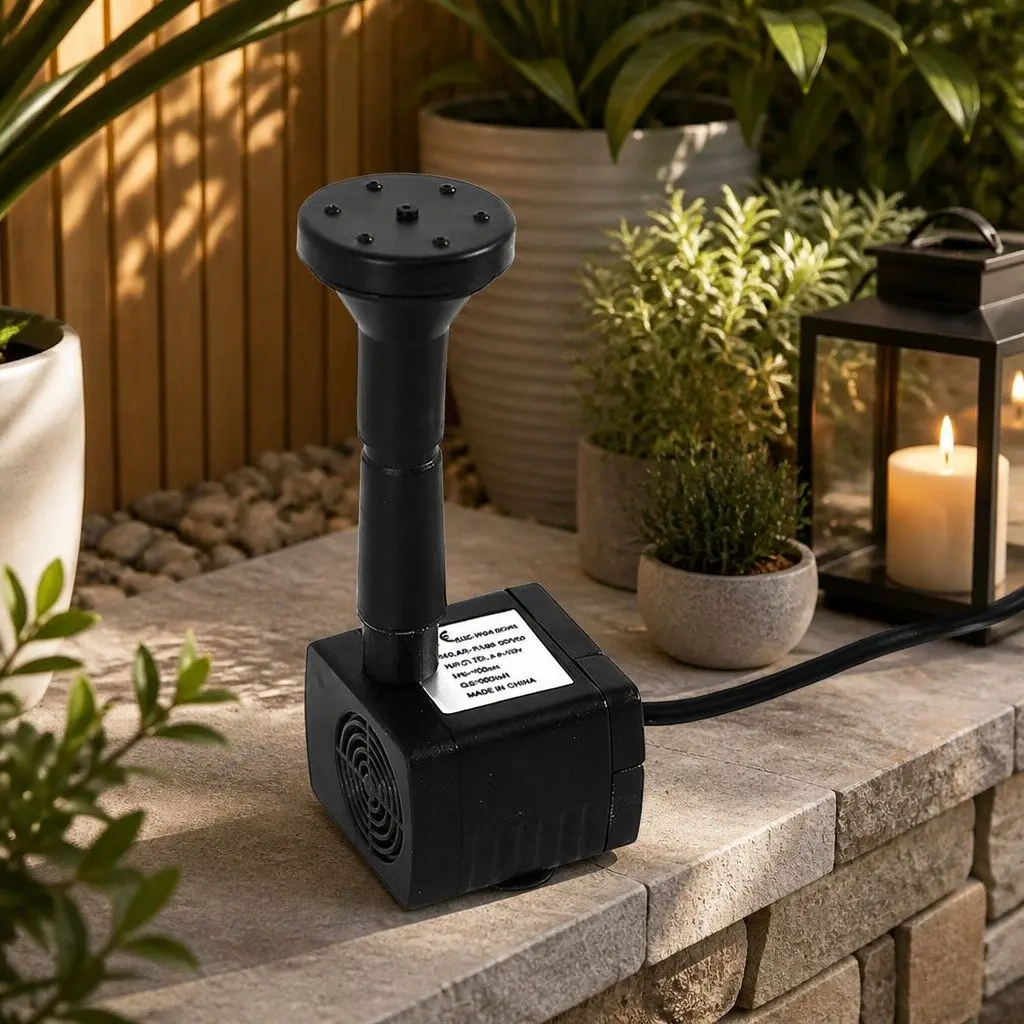 Solar Powered Water Fountain Pump Kit Black Adjustable Spray Patterns