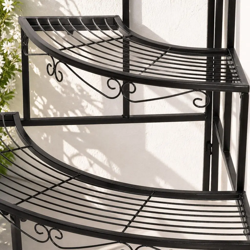 3-Tier Plant Stand Indoor Outdoor Metal Flower Pot Rack Shelf Storage Garden