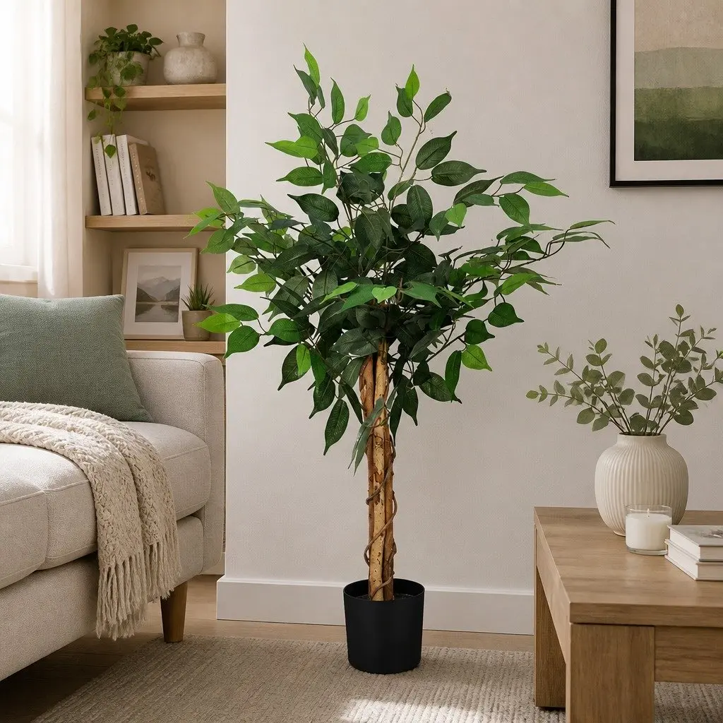Artificial Tree Green 90CM Lifelike Faux Plant Indoor Outdoor Home Decor