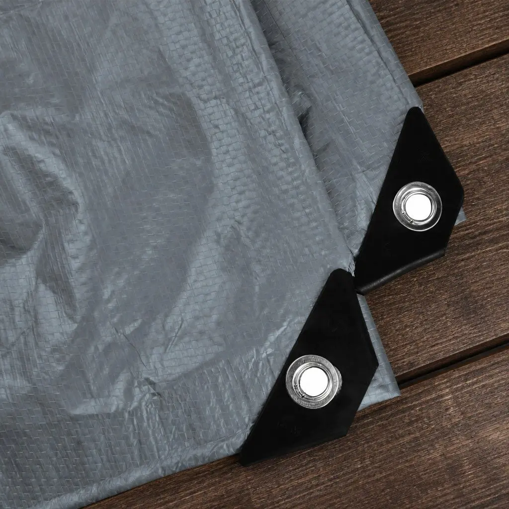 Heavy Duty Tarp Grey Black 200GSM Waterproof Outdoor Weather Protection
