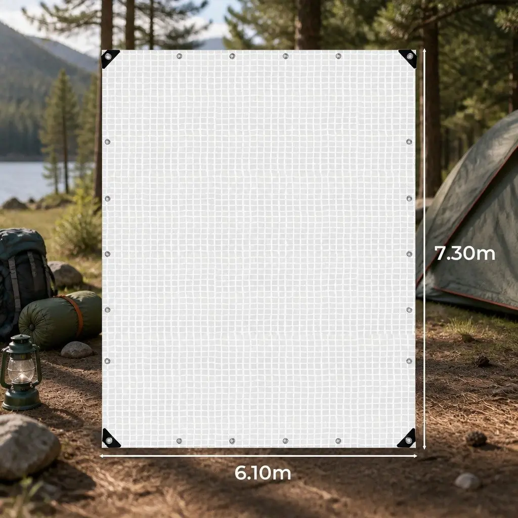 Clear Heavy Duty Tarpaulin 200GSM Waterproof All Weather Protection for Camping and Outdoor Use
