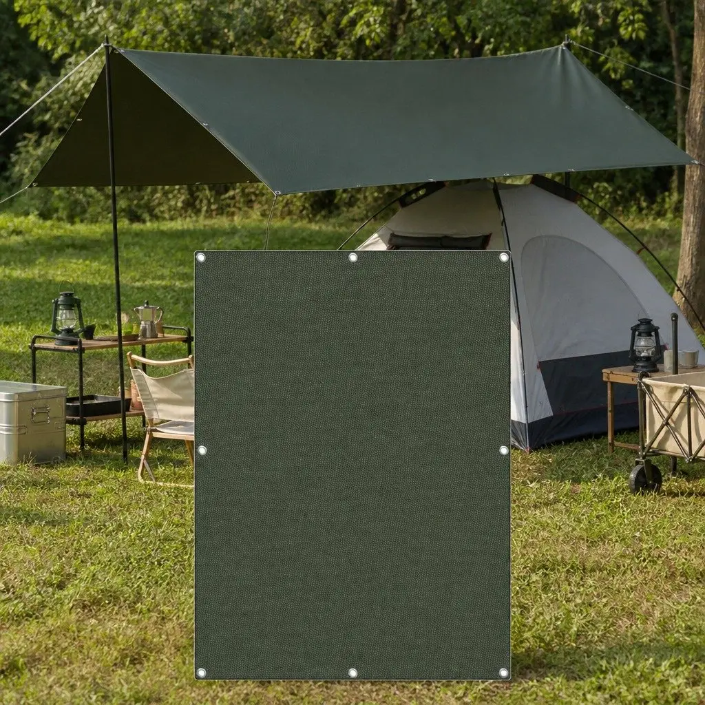 Heavy Duty Waterproof Green Tarpaulin 2x3 Meter Polyester Canvas All Weather