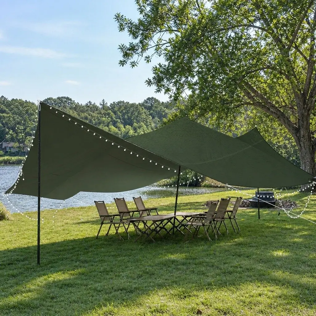 Heavy Duty Waterproof Green Tarpaulin 2x3 Meter Polyester Canvas All Weather
