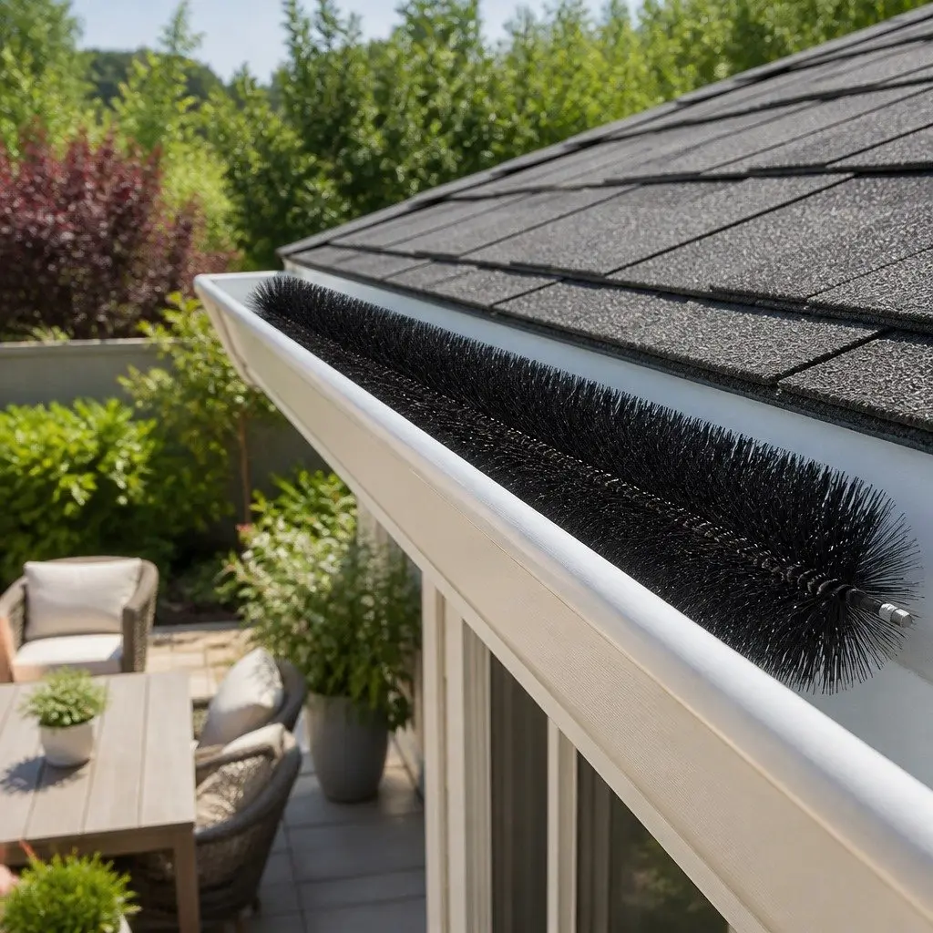 Gutter Brush Guard Black 92x10cm Leaf Debris Blocker 24 Piece