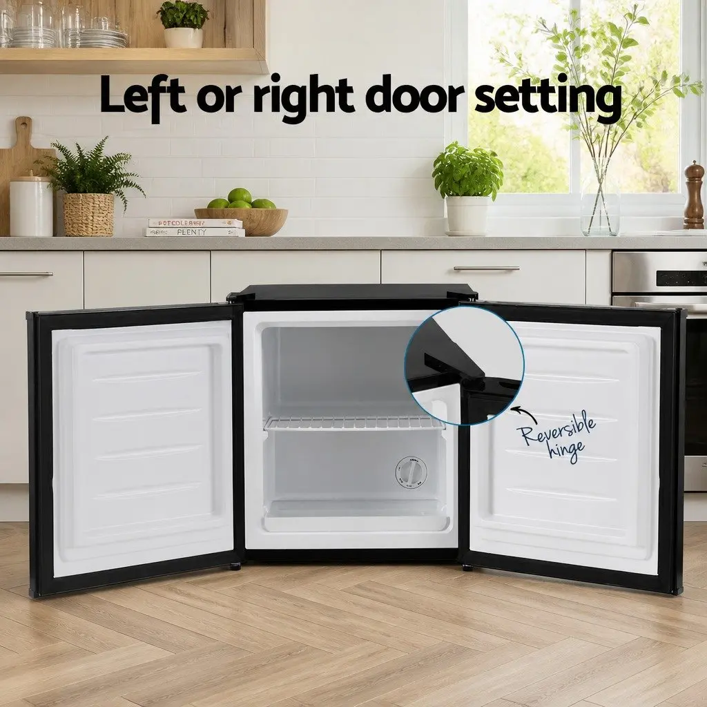 Small Upright Freezer Black 31L Compact Freestanding Vertical Freezer