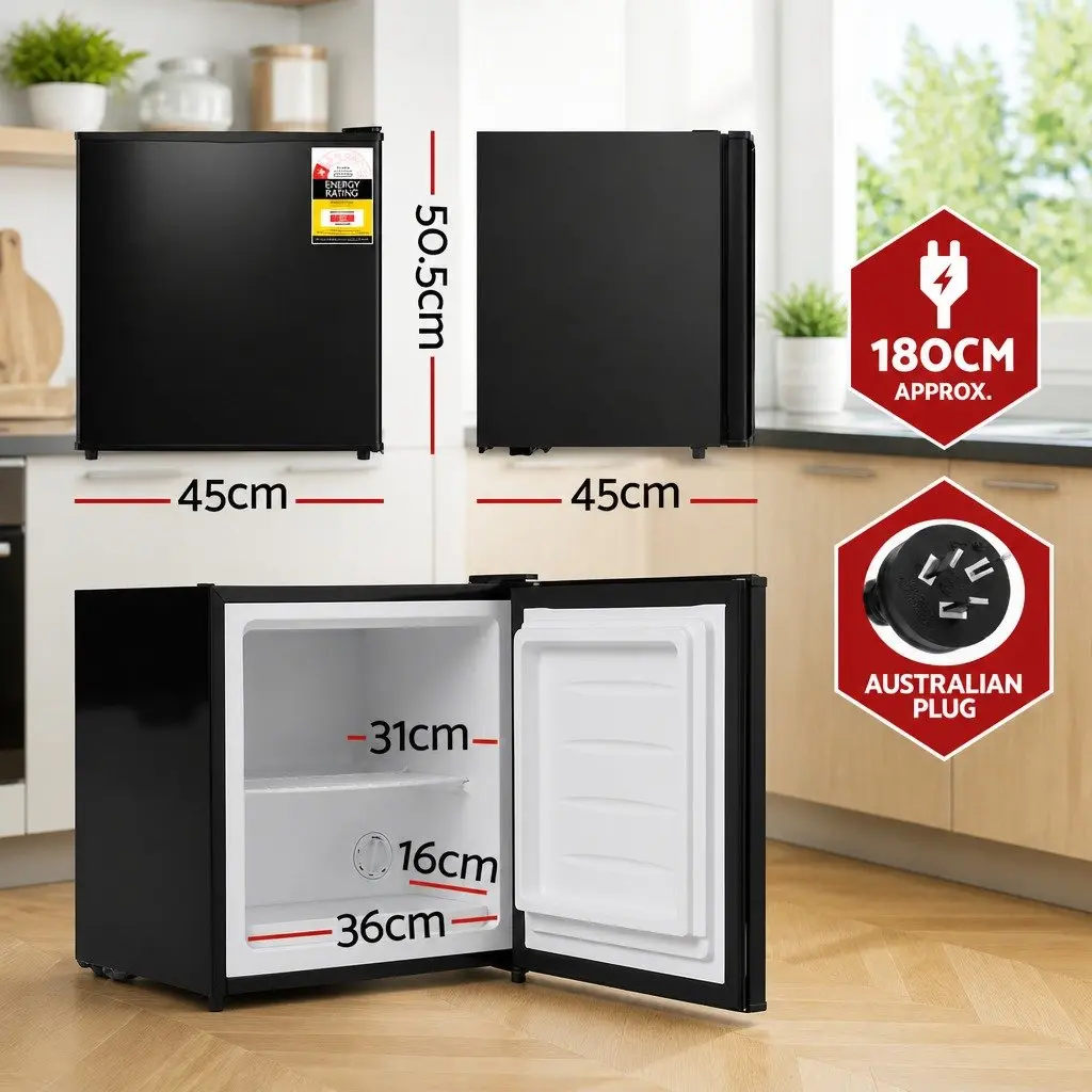 Small Upright Freezer Black 31L Compact Freestanding Vertical Freezer