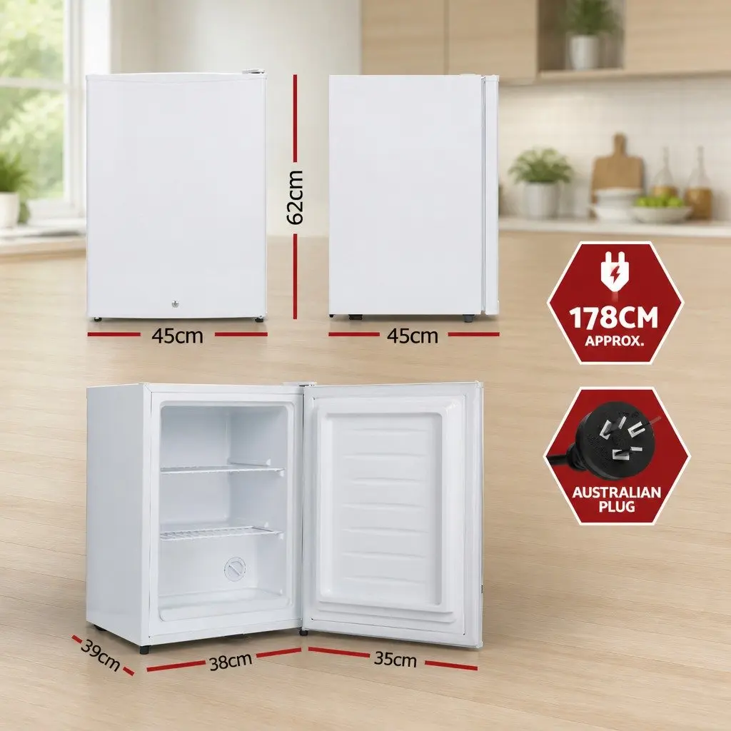 42L Upright Freezer Fridge Portable Compact Caravan Apartment Holiday Home White