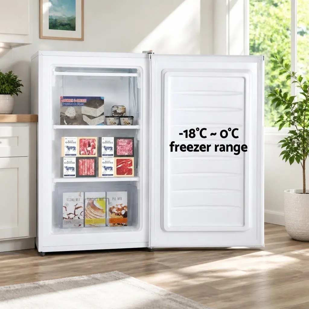81L Upright Freezer White Compact Fridge Freezer Energy Efficient Fast Freezing