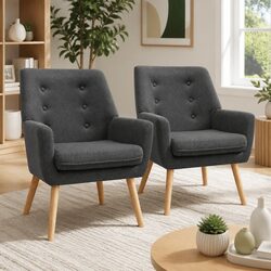 Compact Charcoal Lounge Chair with Thick Foam Padding