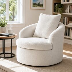 Compact Round Swivel Armchair for Effortless Style