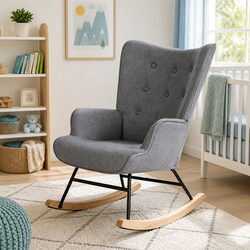 Concise Rocking Armchair with Strong Build