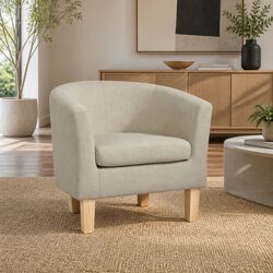 Beige Armchair with Thick Foam Padding