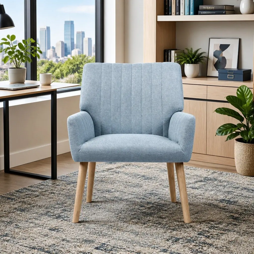 Grey Faux Fabric Armchairs for Relaxation