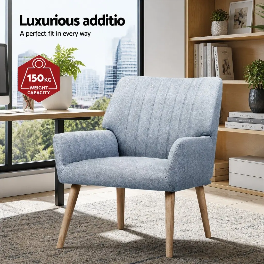 Grey Faux Fabric Armchairs for Relaxation
