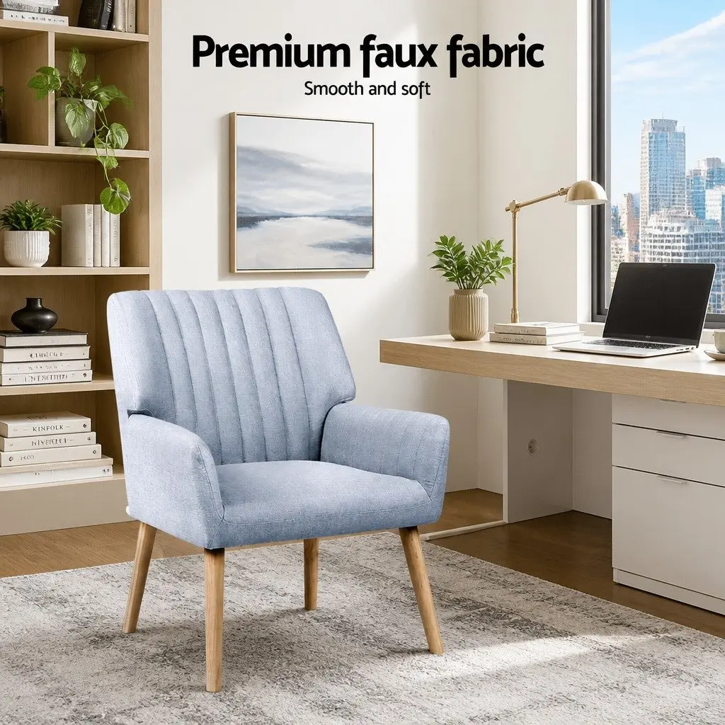 Grey Faux Fabric Armchairs for Relaxation