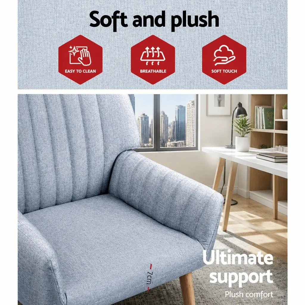 Grey Faux Fabric Armchairs for Relaxation