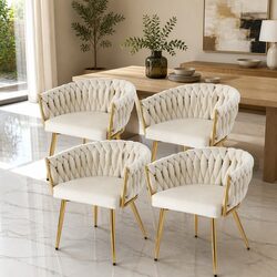 Set of 4 Velvet Dining Chairs - Short and Sweet