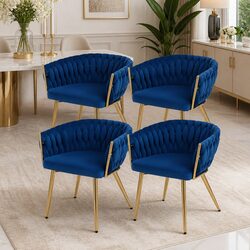 Upgrade Your Dining Space with Blue Velvet Chairs Set of 4