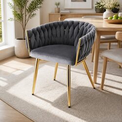 Compact Velvet Dining Chair with Strong Build Quality