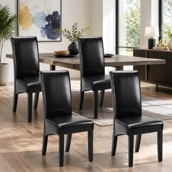 Black Dining Chairs Set of 2 with Stylish Design