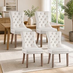 Beige Velvet Dining Chairs Set of 4 for Your Home