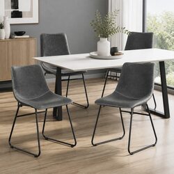 Set of 4 Retro Dining Chairs with Sturdy Grey Sled Legs