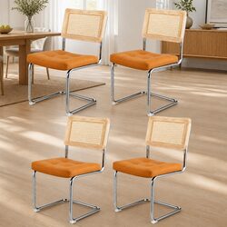 Dining Chairs Set of 4: Rattan & Steel, Perfect for You