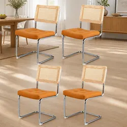 Dining Chairs Set of 4: Rattan & Steel, Perfect for You