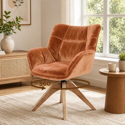 Brown Velvet Swivel Armchair — Comfort in Every Detail