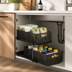 Compact Under Sink Organizer with Pull-Out Baskets