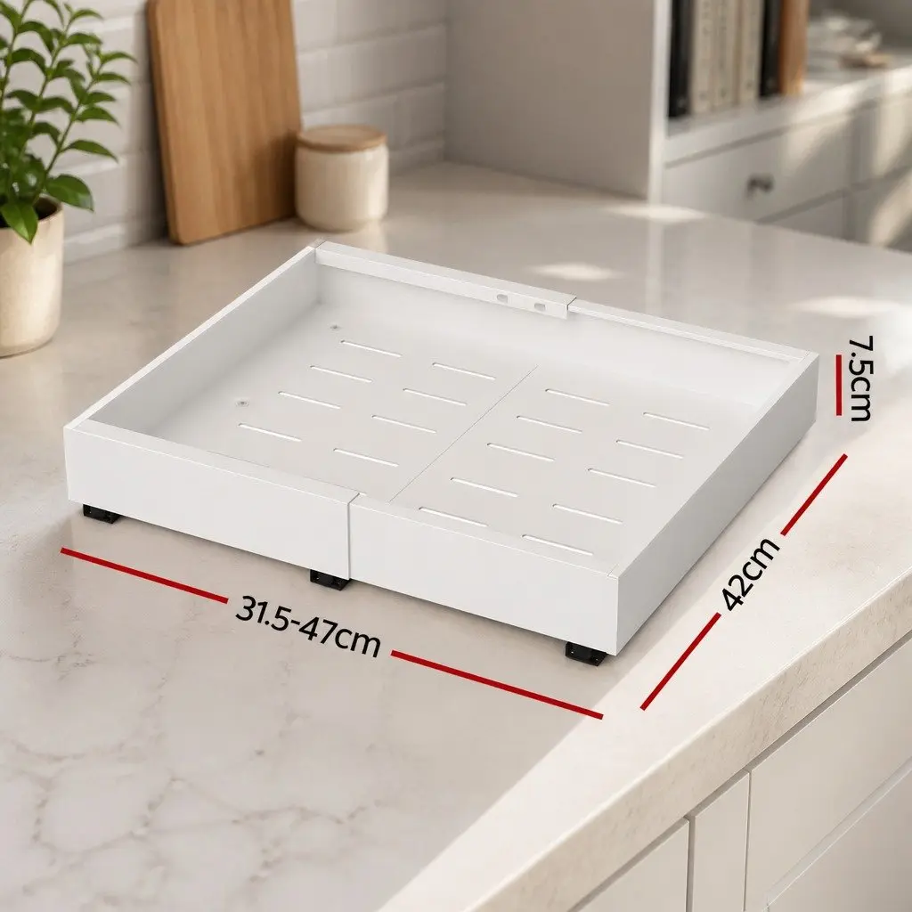 Pull Out Cabinet Drawers White 2 Pack Expandable Organizer Modern Storage