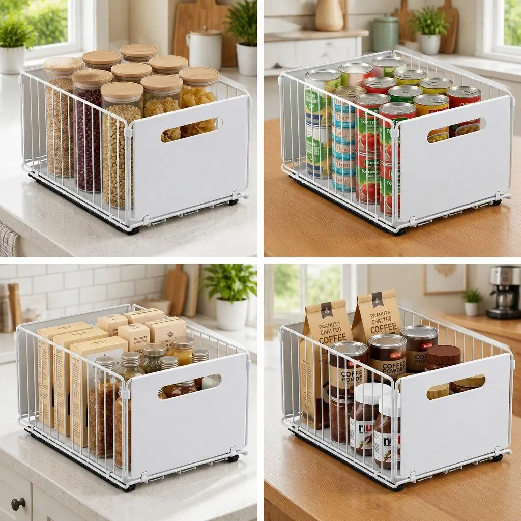 4 Pack Pull Out Kitchen Drawers for Cabinets