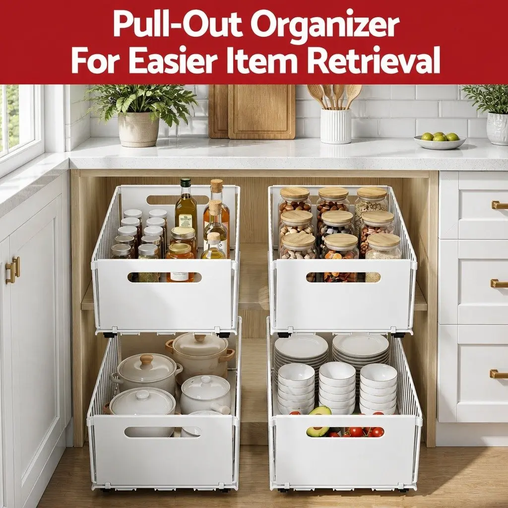 4 Pack Pull Out Kitchen Drawers for Cabinets
