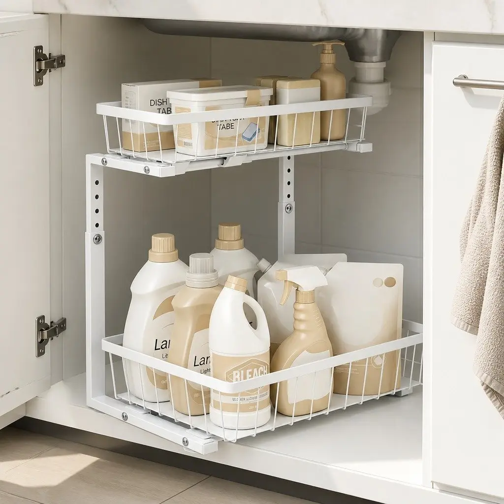 Under Sink Storage Organizer with Two Drawers