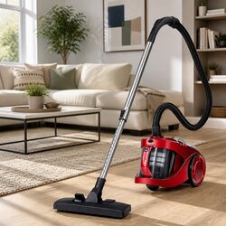 Bagless Stick Vacuum Cleaner 2200W Red HEPA Filter Multi-Cyclonic System