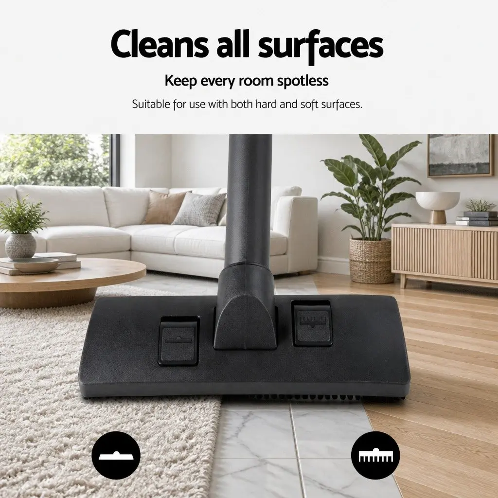 Bagless Stick Vacuum Cleaner Red 2200W HEPA Filter Multi-Cyclonic System