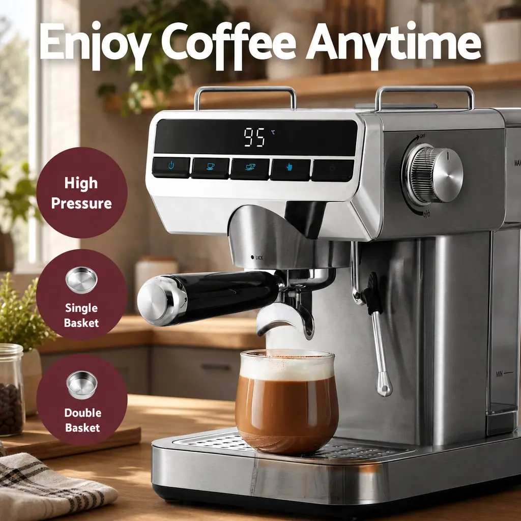 Cordless Wet Dry Vacuum Mop and Espresso Coffee Machine Combo White Silver 2 Piece Automatic Self Cleaning