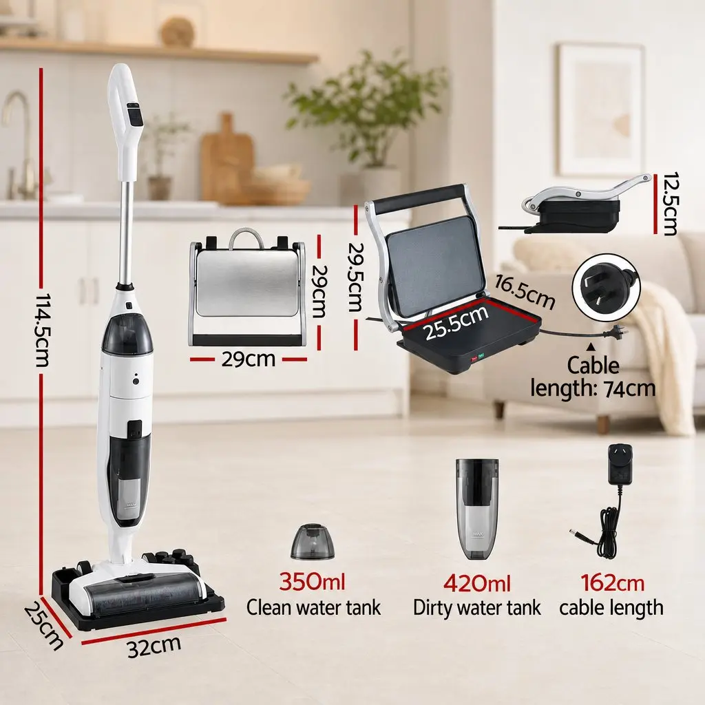 Cordless Wet Dry Vacuum Mop and Sandwich Press Combo