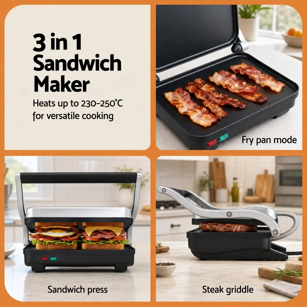 Cordless Wet Dry Vacuum Mop and Sandwich Press Combo