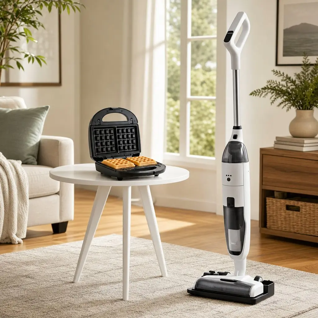 Cordless Wet Dry Vacuum Cleaner White Black 3-in-1 Sandwich Waffle Maker Combo