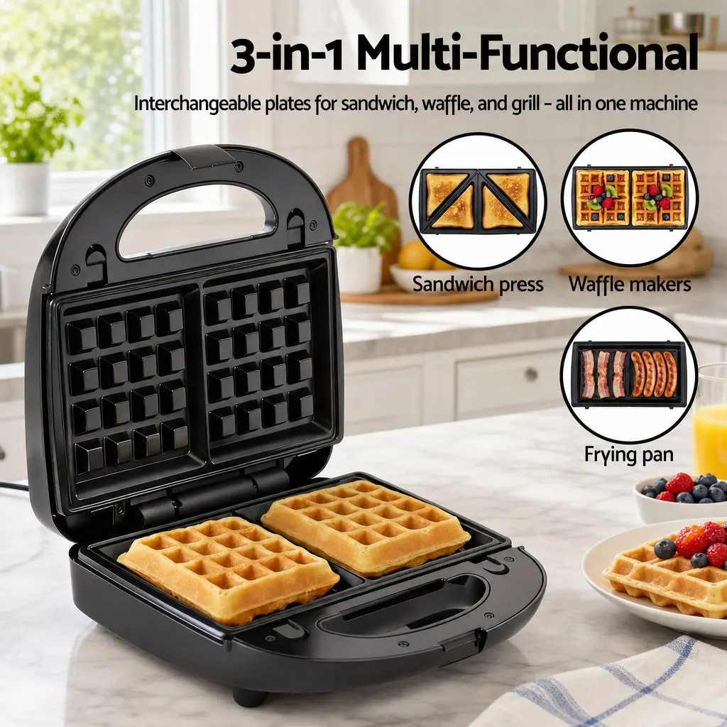 Cordless Wet Dry Vacuum Cleaner White Black 3-in-1 Sandwich Waffle Maker Combo