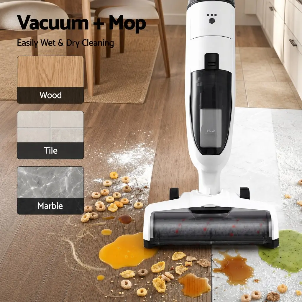 Cordless Wet Dry Vacuum Cleaner White Black 3-in-1 Sandwich Waffle Maker Combo