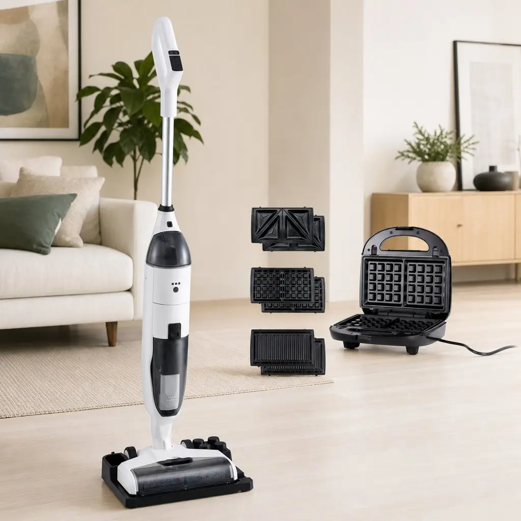 Cordless Wet Dry Vacuum Cleaner White Black 3-in-1 Sandwich Waffle Maker Combo