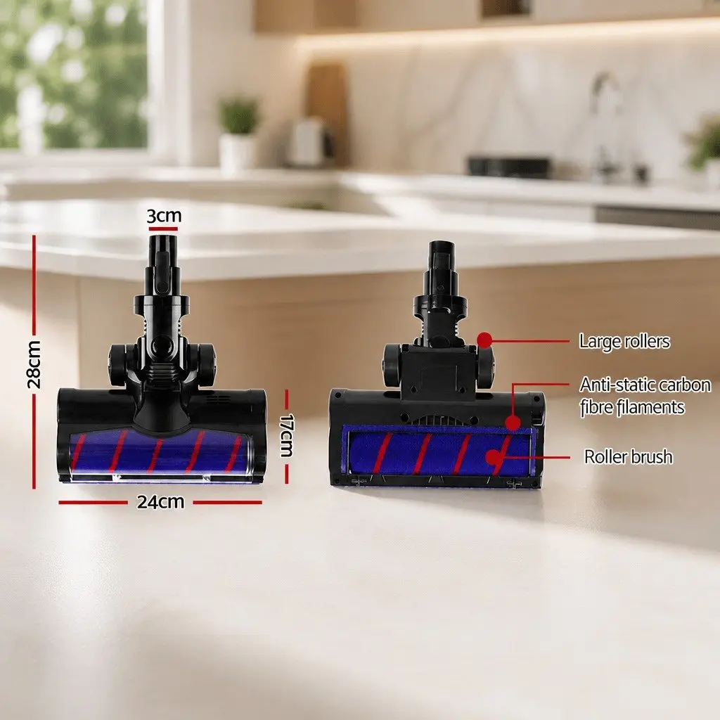 Motorised Roller Brush Head Stick Vacuum Cleaner Attachment Black