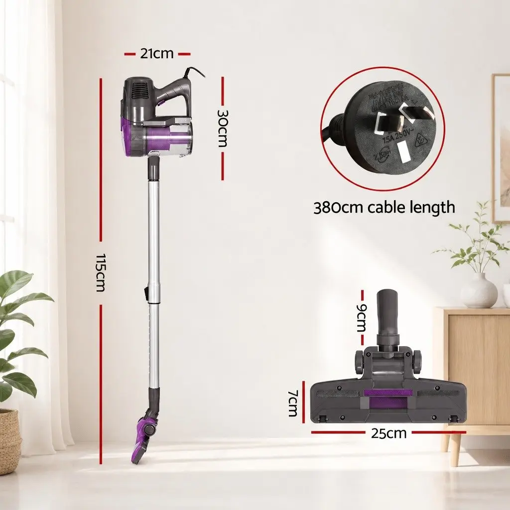 Stick Vacuum Cleaner Purple Corded 500W Handheld Converter