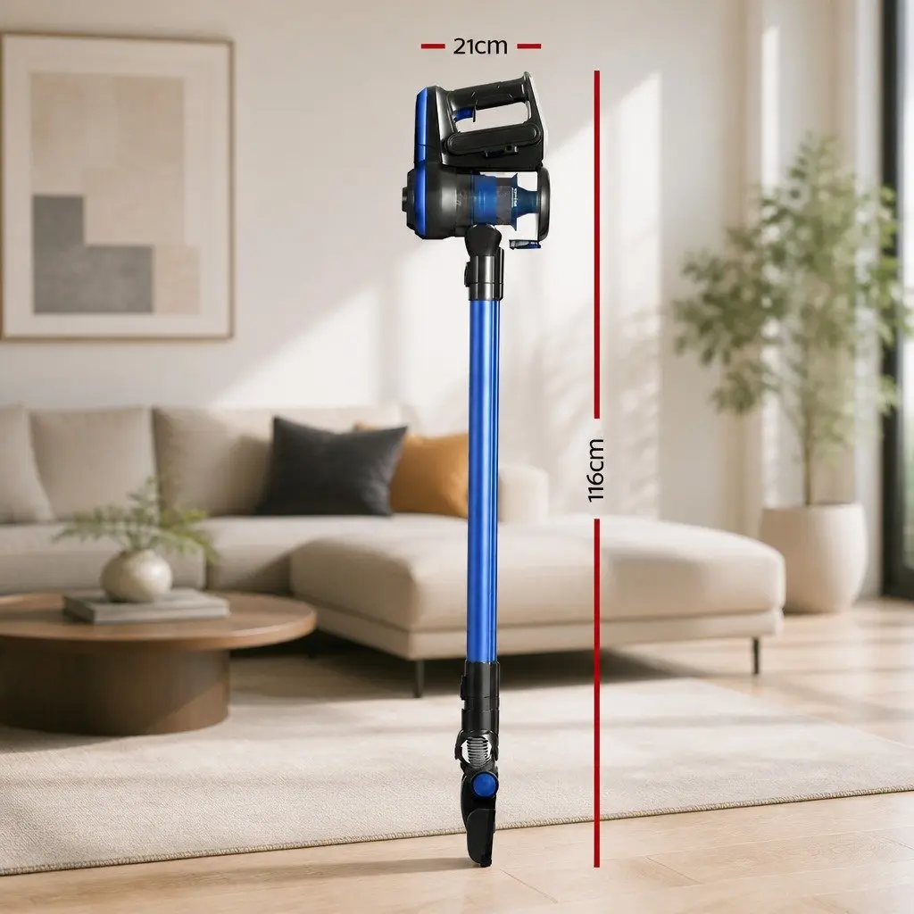 Stick Vacuum Cleaner Cordless Handheld Brushless 250W Bagless HEPA Filter Blue