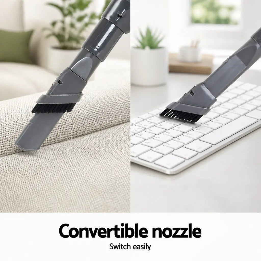 Cordless Stick Vacuum Cleaner Red Lightweight Handheld with Adjustable Suction Power and Motorised Head